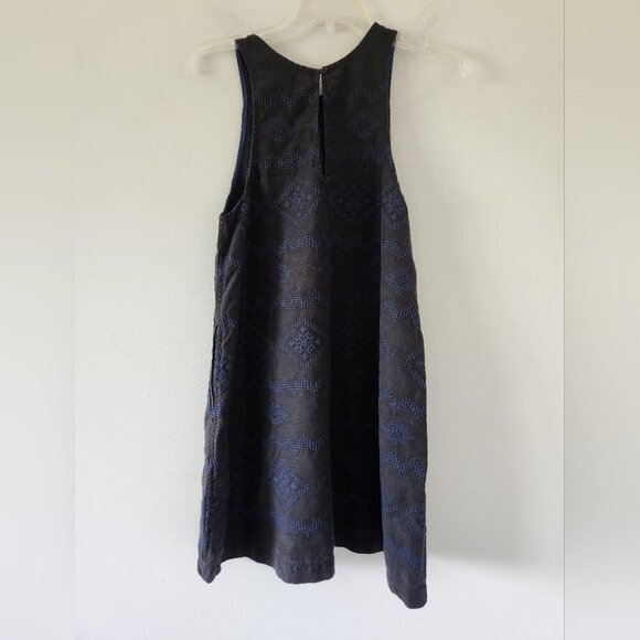 ARITZIA | Wilfred Trompette Linen Dress Embroidered Black Sz XXS - Picture 6 of 9